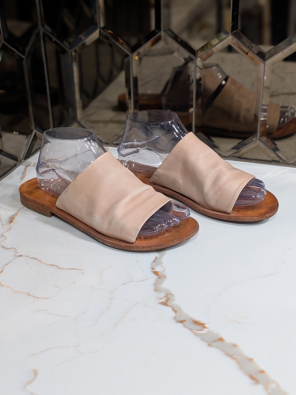 Free People Blush Wide-Band Slide Sandals